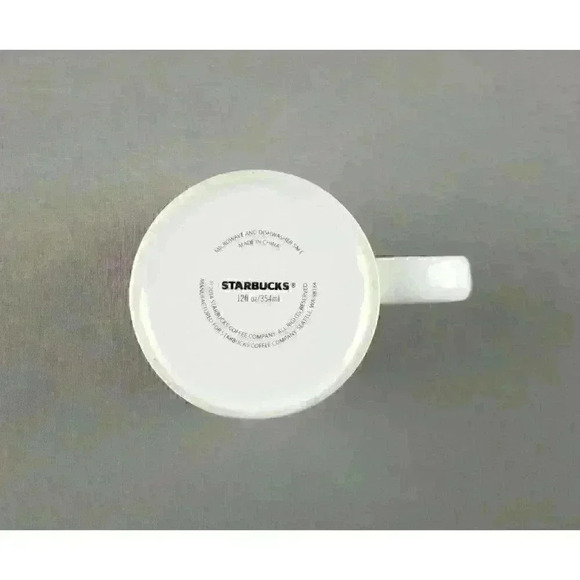 Starbucks 2014 Red Poinsettia Starburst Holiday Christmas Coffee Mug / Tea Cup - Picture 6 of 6